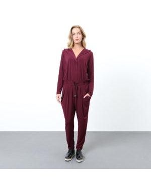 Smart & Joy Lange Sportieve Jumpsuit Met Kap - Rood