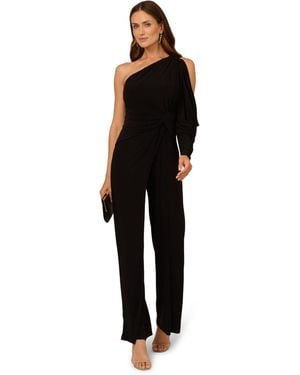 Adrianna Papell Cold Shoulder Jumpsuit - Black
