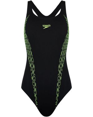 Speedo Placement Muscleback Swimsuit Nylon - Black