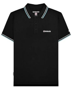 Lambretta Twin Tip Polo Shirt /Pebble/Smoke) Cotton - Black