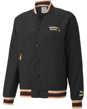 PUMA X Randomevent Bomber Graphic Logo Jacket 596661 01 Textile - Black