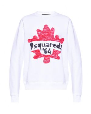 DSquared² Maple Leaf 64 Sweatshirt Cotton - White