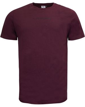 PUMA X Les Benjamins Logo T-Shirt Casual Graphic Top 578532 96 Cotton - Purple