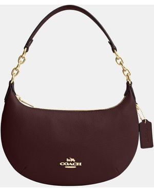 COACH Pebbled Leather Payton Hobo - Red