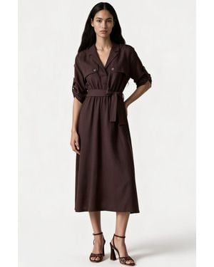 Msn-Collection Maxi Dress - Brown