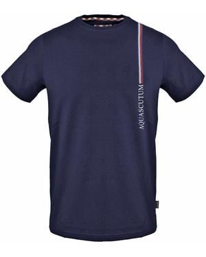 Aquascutum Crew Neck Short Sleeve Jersey T-Shirt - Blue