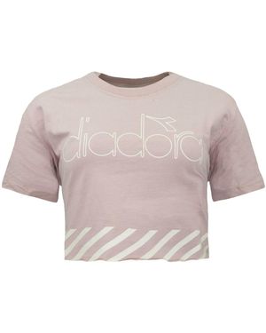 Diadora Crop Smoke T-Shirt - Grey