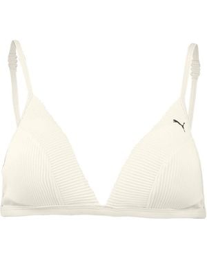 PUMA Swim Ribbed Bikini Top - Natural