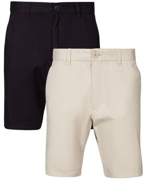 French Connection 2 Pack Cotton Chino Shorts - White