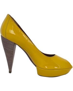 Lanvin Peep-Toe Platform Court Shoes - Metallic