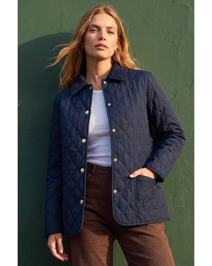 Roman Quilted Collar Jacket - Blue
