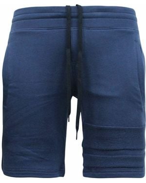 Onitsuka Tiger Tigher Plain Cotton Sweat Shorts 0Kp279 0050 Ee211 - Blue