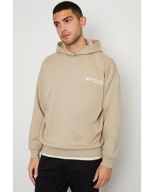 Threadbare 'Gregor' Graphic Print Relaxed Fit Pullover Hoodie - Natural