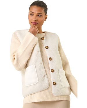 Roman Fleece Pocket Gilet - Natural