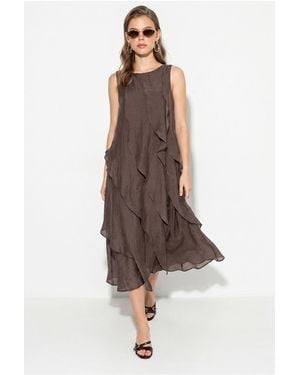 Bianco Lucci Midi Dress - Brown