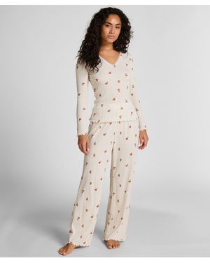 Hunkemöller Pointelle Pyjama Set - White