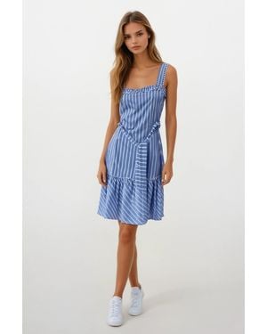 Warehouse Stripe Short Sundress - Blue