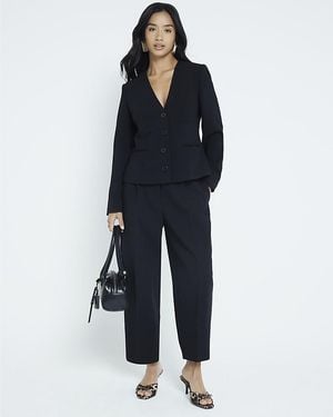 River Island Trousers Petite Slim Barrell Leg - Blue