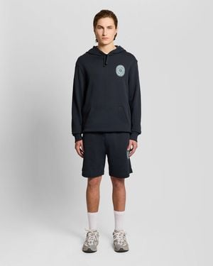 Lyle & Scott Graphic Badge Cotton Sweat Shorts - Blue
