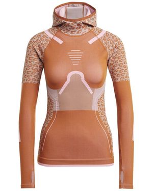 adidas Hooded Neck Raglan Sleeve Tech Sweatshirt - Brown