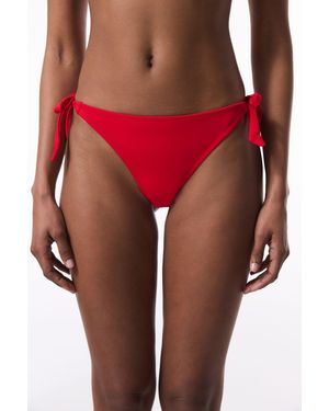 Penti Lage Taille Strikzijde Bikini Onderstuk - Rood