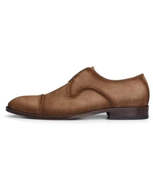 BOSS Derrek Derby Capped Toe Smart Shoes - Brown
