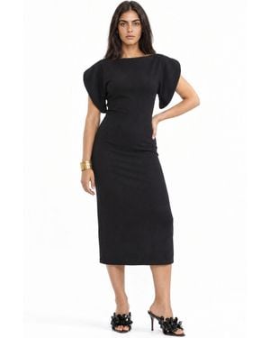 Busem Crew Neck Midi Dress - Black
