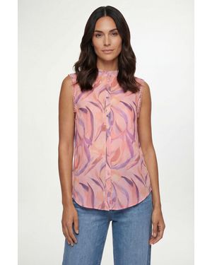 Wallis Floral Organza Pleat Detail Cami Top - Red