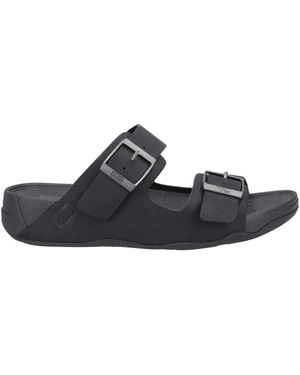 Fitflop Gogh Moc Leather Sliders - Blue