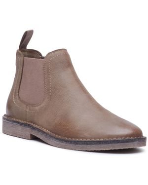 Hush Puppies Shaun Leather Stone Boots - Brown