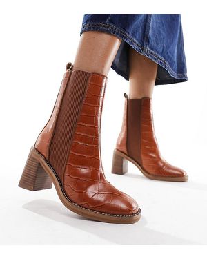ASOS Wide Fit Ratings Leather Chelsea Boots - Blue