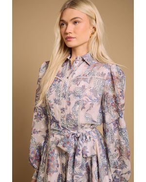 Oasis Burnout Floral Mini Dress - Multicolour