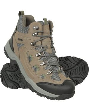 Mountain Warehouse 'Adventurer' Isodry Boots Cushioned Footbed Breathable Waterproof Hiking Shoes - Grey