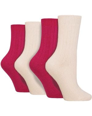 Wildfeet 4-Pack Cashmere Biesokken - Roze