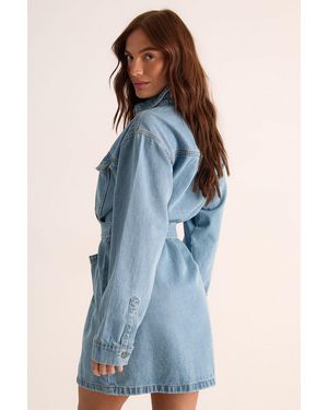 the denim halterneck waistcoat dress Nasty Gal Women's The Denim Halterneck Waistcoat Dress in Washed Black