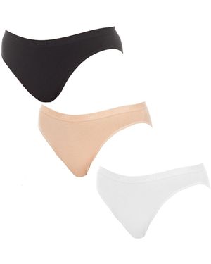 DIM Pack-3 Les Pockets Knickers Elastic Fabric D4H00 - White