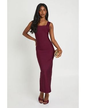 Boohoo Premium Bandage Scoop Neck Midaxi Dress - Red