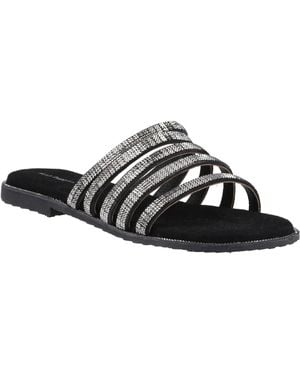 Hush Puppies Paris Slide Suede Sandals - Black