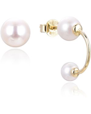 Gena Paris Gena.Paris 'Asymmetrische' 925 Sterling Zilveren Oorbellen - Wit