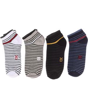 Ox Pack Of 4 Ankle Socks, Short - Blue