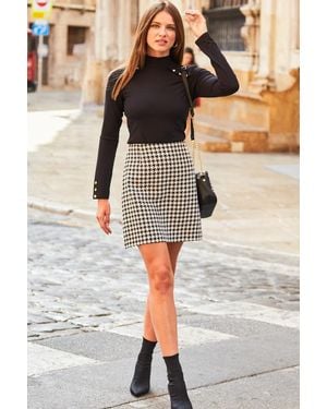 Sosandar Dogtooth A-Line Skirt Cotton - White