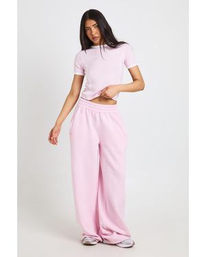 Boohoo Tall Piping Detail T-Shirt And Straight Leg Jogger Set - Pink