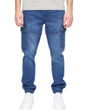 Crosshatch Malimore Cargo Jeans - Blue