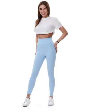 Lookus Zelal Ribbed Leggings - Blue