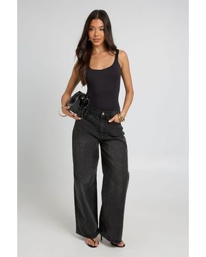Boohoo Second Skin Strappy Bodysuit - Blue