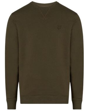 Lyle & Scott Tonal Eagle Form Crewneck Jumper Cotton - Green