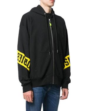 DIESEL S Alby Zip Felpa Hoodies Full Zip Casual Hooded Sweatshirt Xs-M Cotton - Black