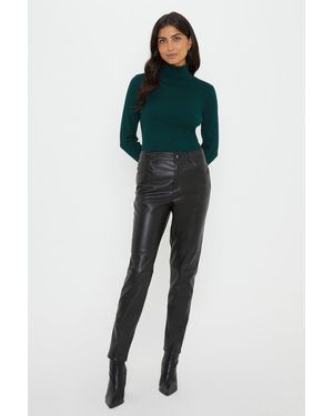 Wallis Faux Leather Jeans - Blue