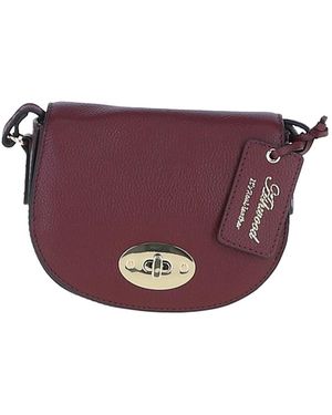 Ashwood Leather 'Borsa Della Moda' Real Saddle Crossbody Bag - Purple