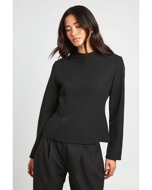 Boohoo Seam Detail Tailored Top - Black